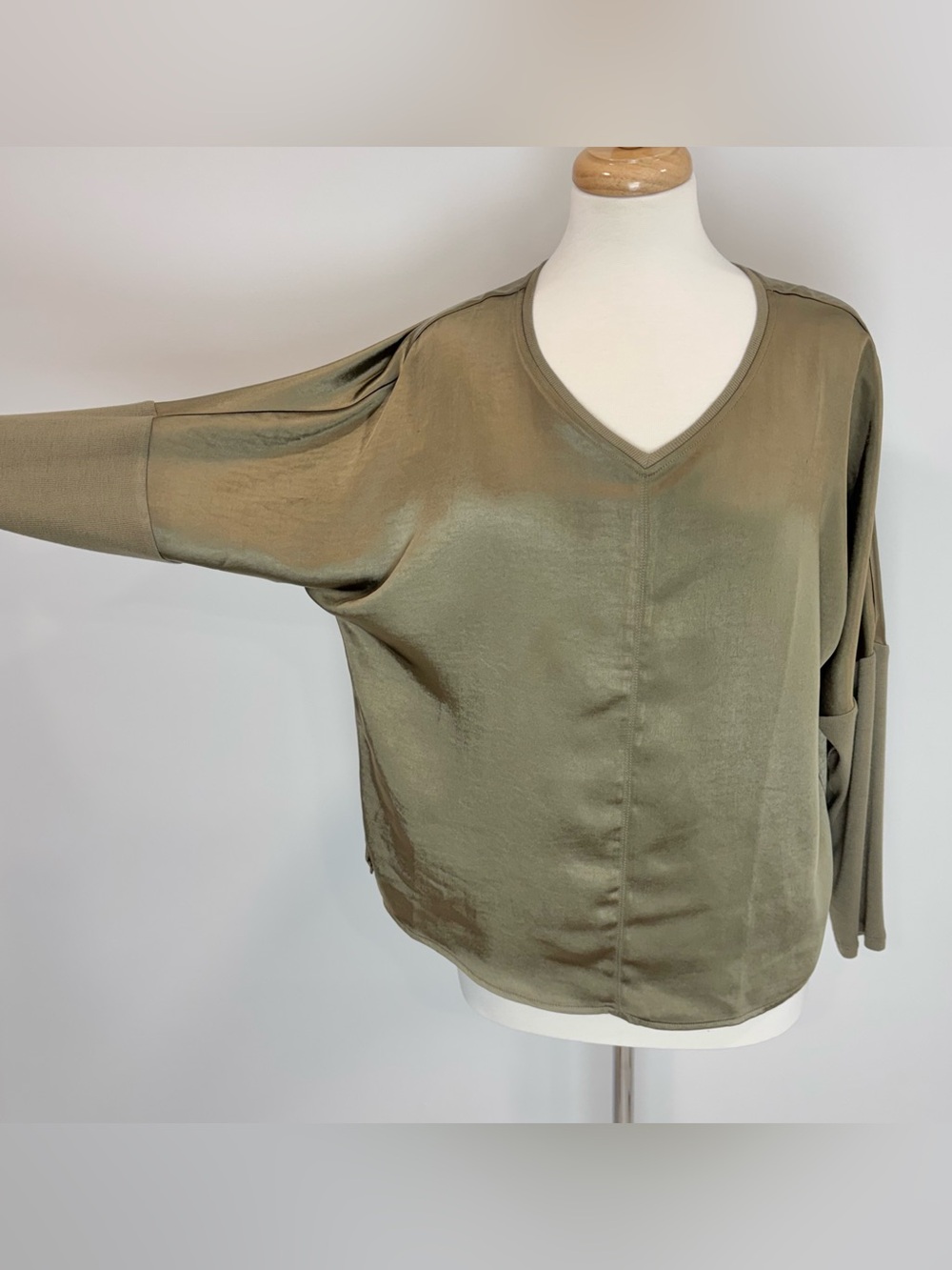 Melissa Nepton olive satin Cindy top - Picture 4 of 8